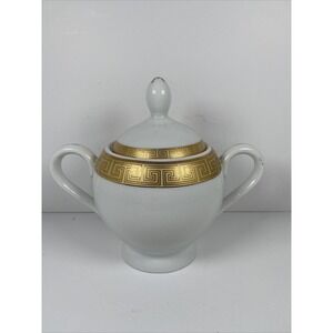 GNA Fine Porcelain Greek Key Creamer Espresso‎ Set Made in Italy Home Decor Art
